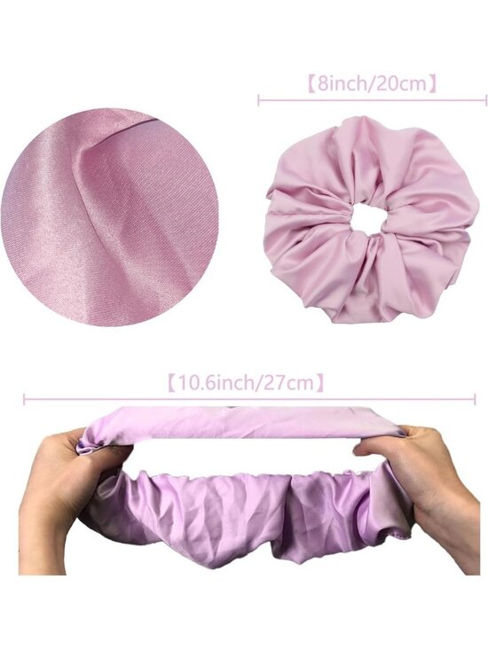 20 Color Oversized Satin Scrunchies - Jumbo Silk Hair Ties for Women & Girls main image 5